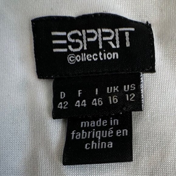 ESPRIT SILK DRESS Garden Fairy Sheer Green & Blue Floral Vines Print Lined 12 US - Picture 6 of 8